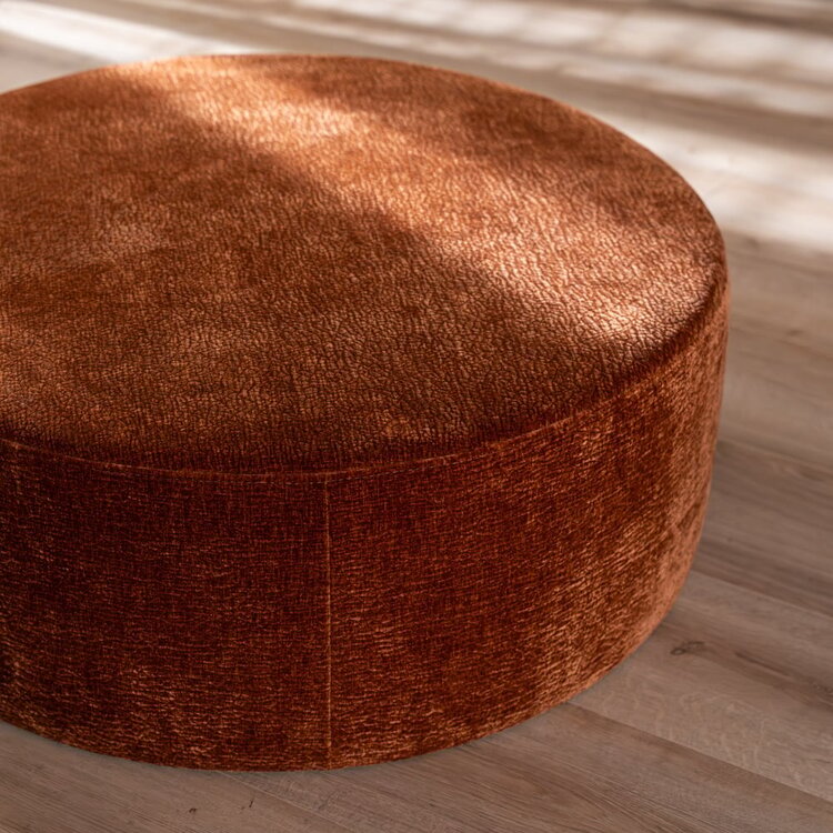 Pouf Chloe rond chenille terracotta ø100 cm