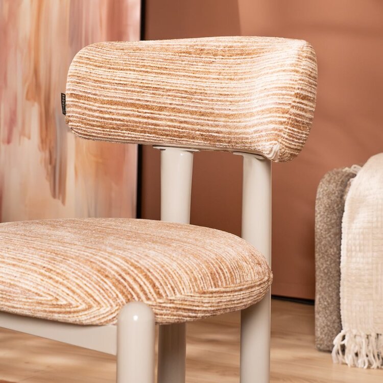 Chaise de salle à manger Bolt chenille beige/pink