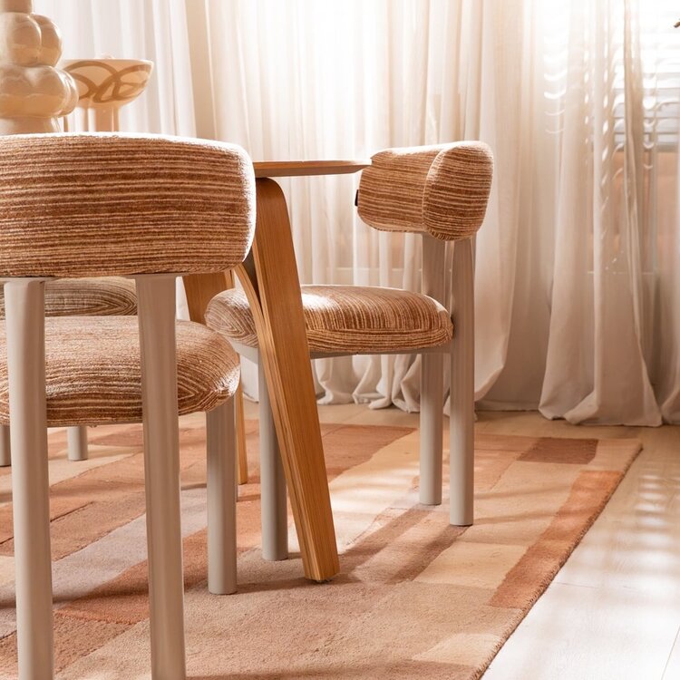 Chaise de salle à manger Bolt chenille beige/pink