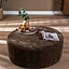 Pouf Elle rond chenille mocha ø100 cm