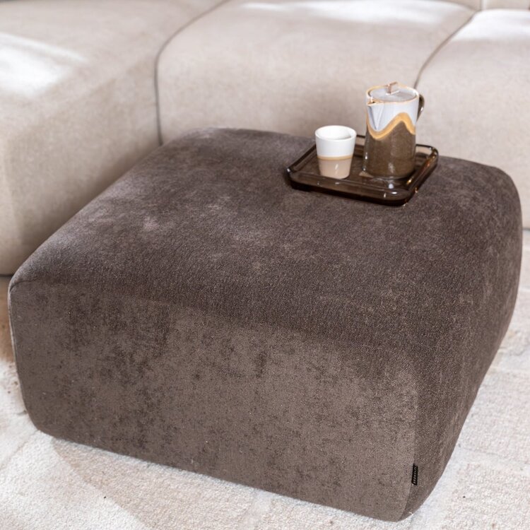 Pouf Maine en chenille brun