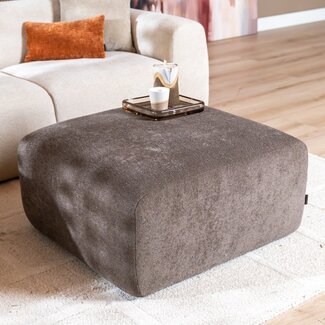 Pouf Maine en chenille brun