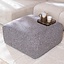 Pouf Maine en bouclé brun/gris