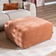 Pouf Maine en tissu chiné terracotta