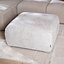 Pouf Maine en tissu bouclé blanc cassé
