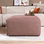 Pouf Maine en bouclé rouge/rose