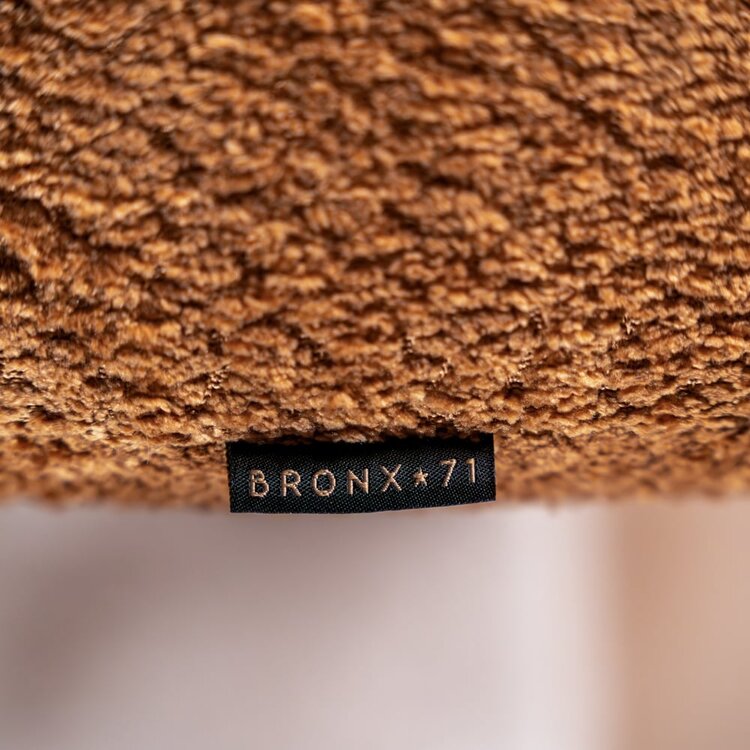 Pouf Maine en tissu bouclé terracotta