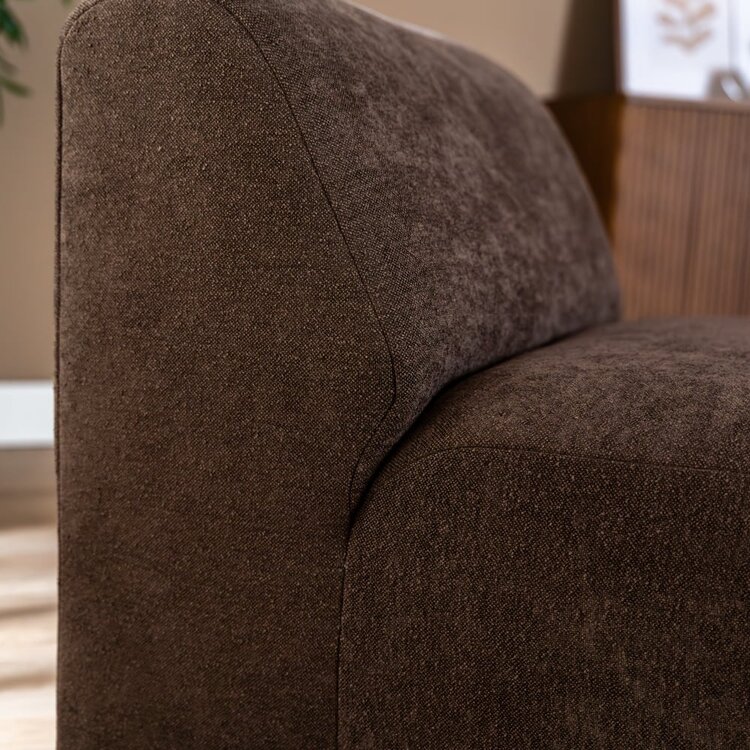 Fauteuil Maine en chenille brun