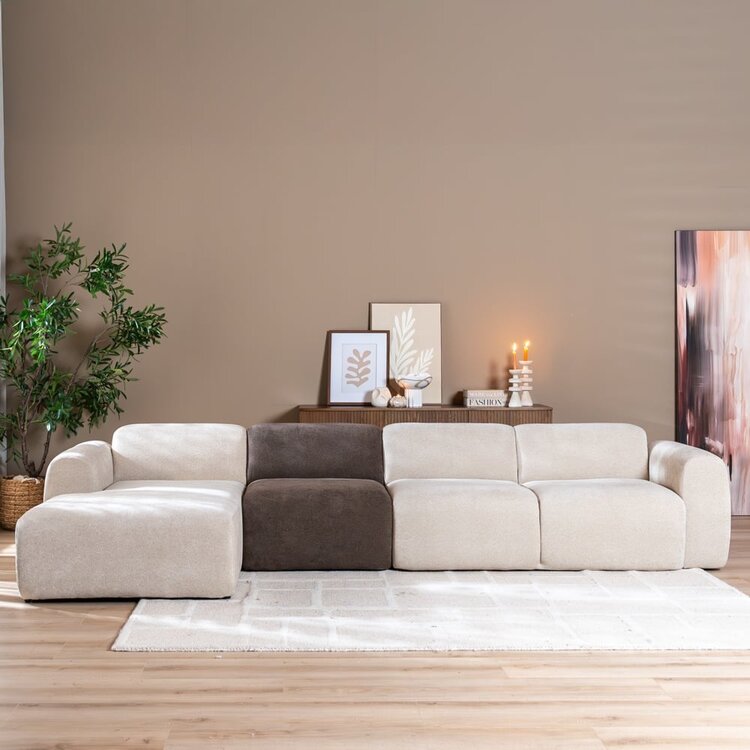 Fauteuil Maine en chenille brun