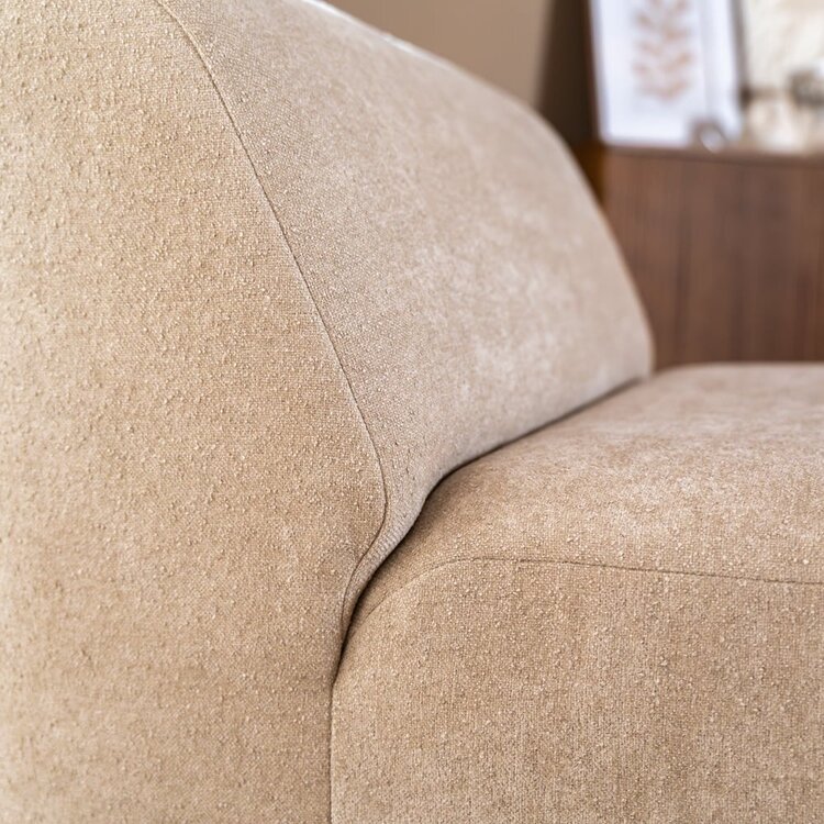 Fauteuil Maine en chenille beige