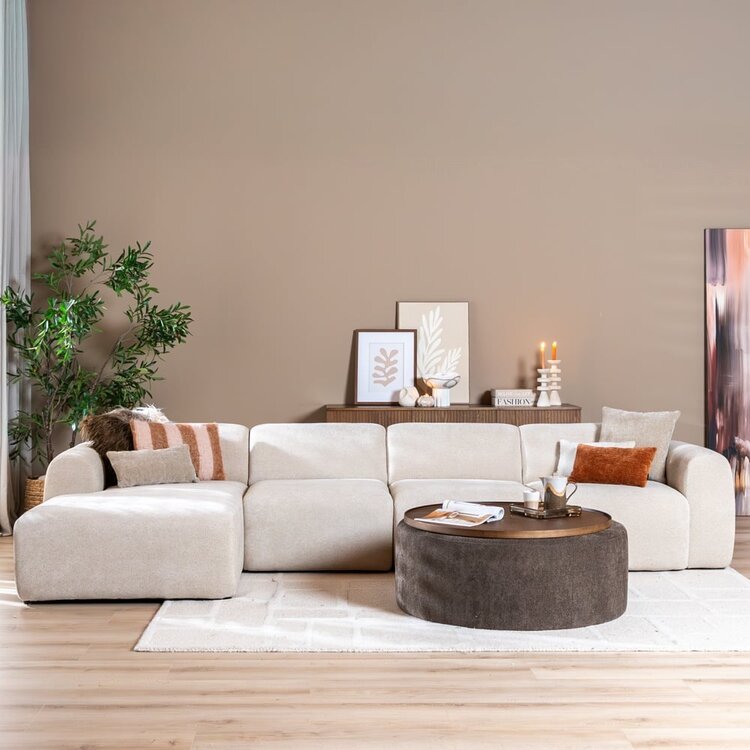 Fauteuil Maine en chenille beige
