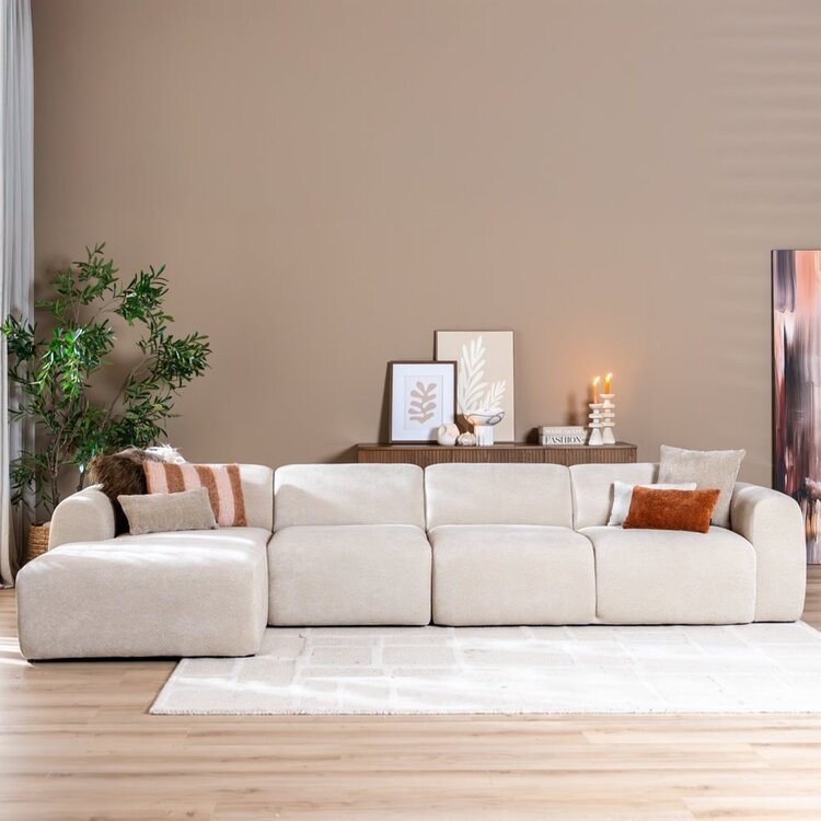 Fauteuil Maine en chenille beige