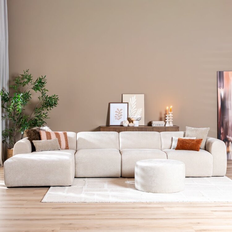 Fauteuil Maine en chenille beige