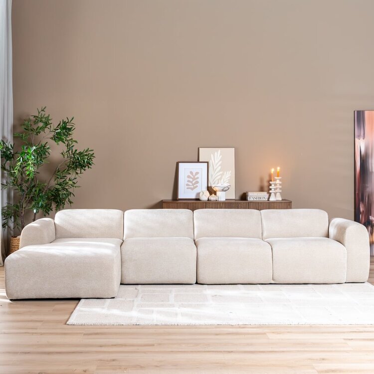 Fauteuil Maine en chenille beige