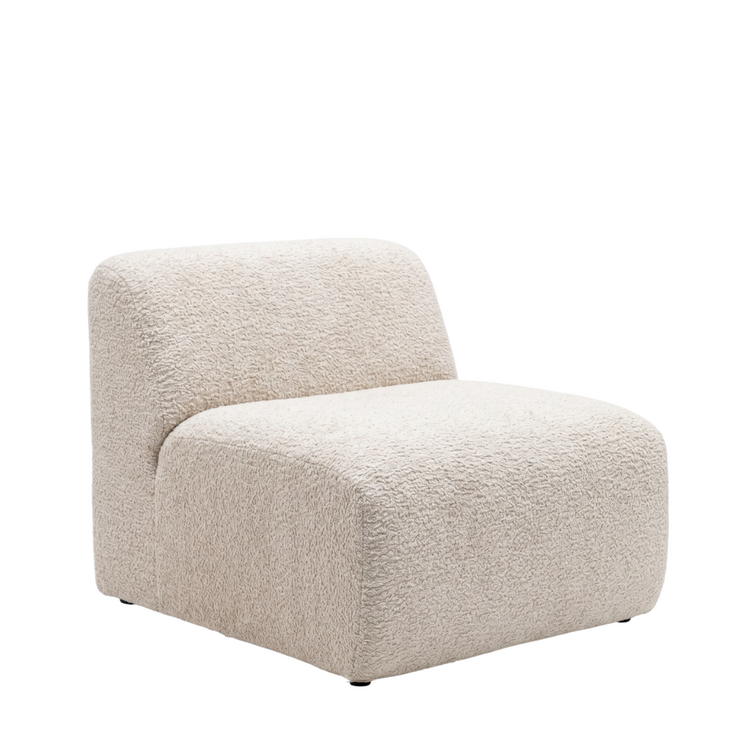 Fauteuil Maine en bouclé blanc cassé