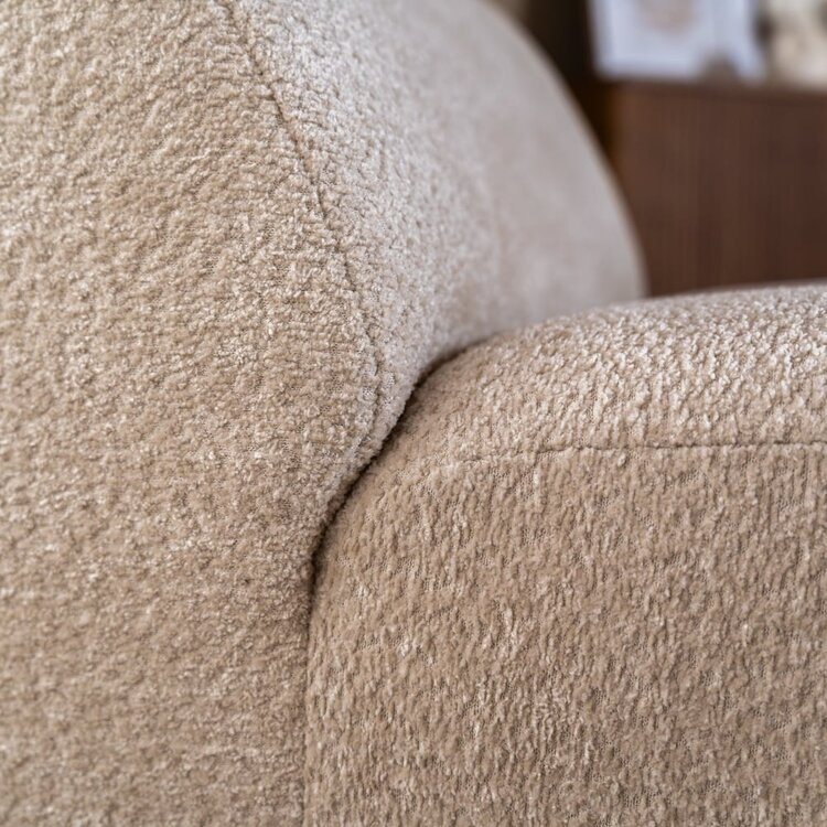 Fauteuil Maine en bouclé blanc cassé