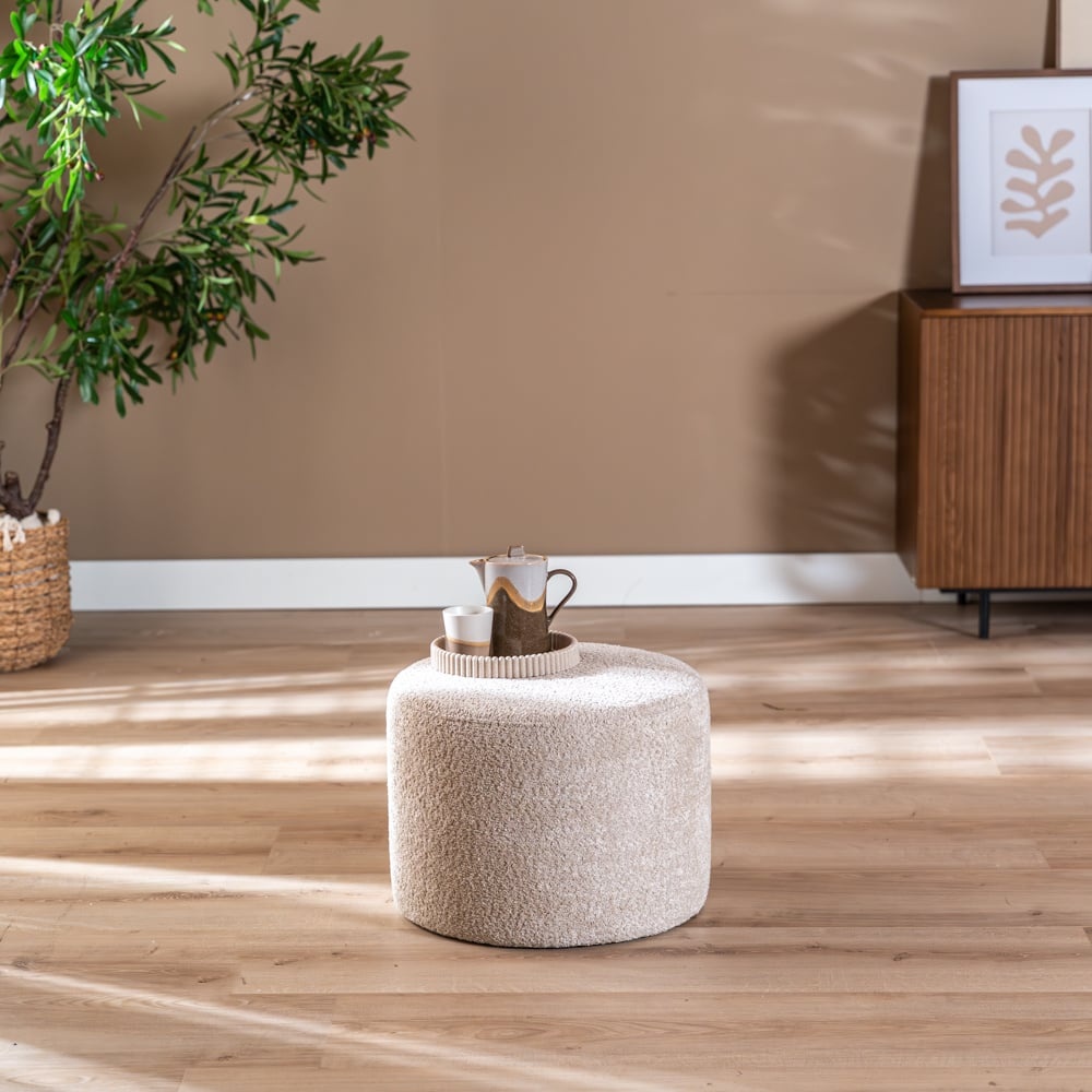 Pouf bouclette Nora taupe