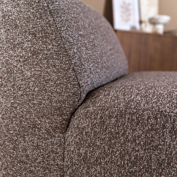 Fauteuil Maine en bouclé brun/gris