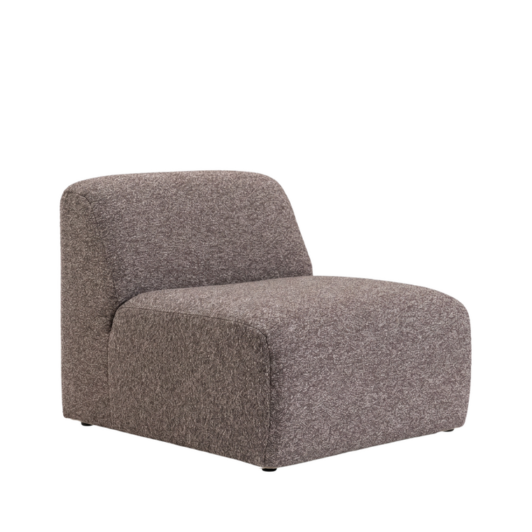 Fauteuil Maine en bouclé brun/gris