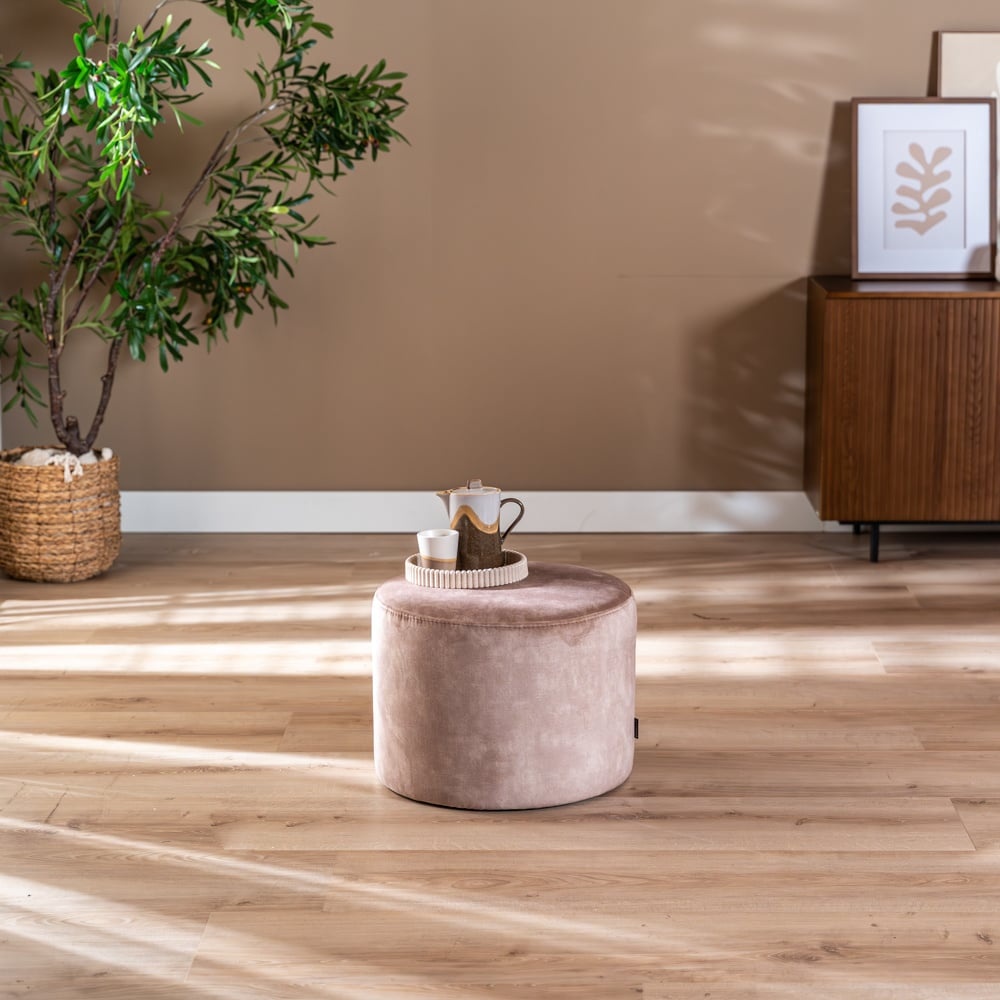 Pouf velours Beau taupe