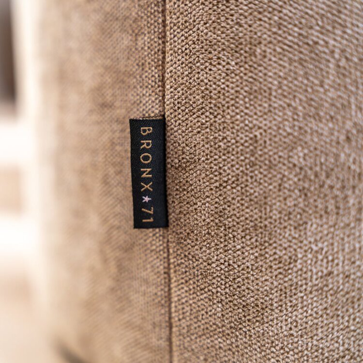 Pouf scandinave Myles tissu chiné taupe