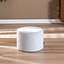Pouf scandinave Myles tissu chiné blanc