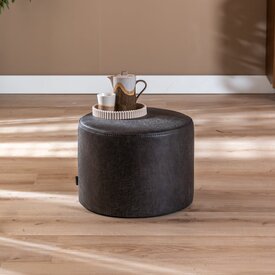Pouf éco-cuir Kyla anthracite