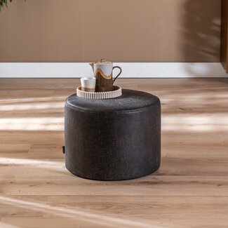 Pouf éco-cuir Kyla anthracite