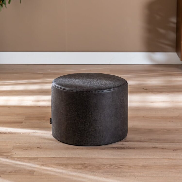 Pouf éco-cuir Kyla anthracite