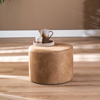 Pouf éco-cuir Kyla beige