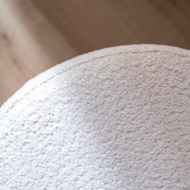 Pouf bouclette Nora blanc