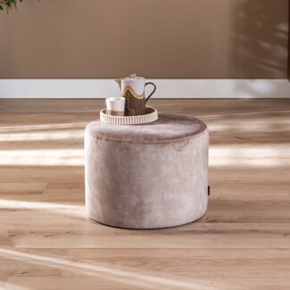 Pouf velours Beau taupe