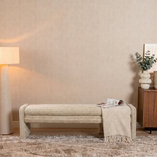 Banc de salle à manger Ravi chenille beige/taupe 160 cm