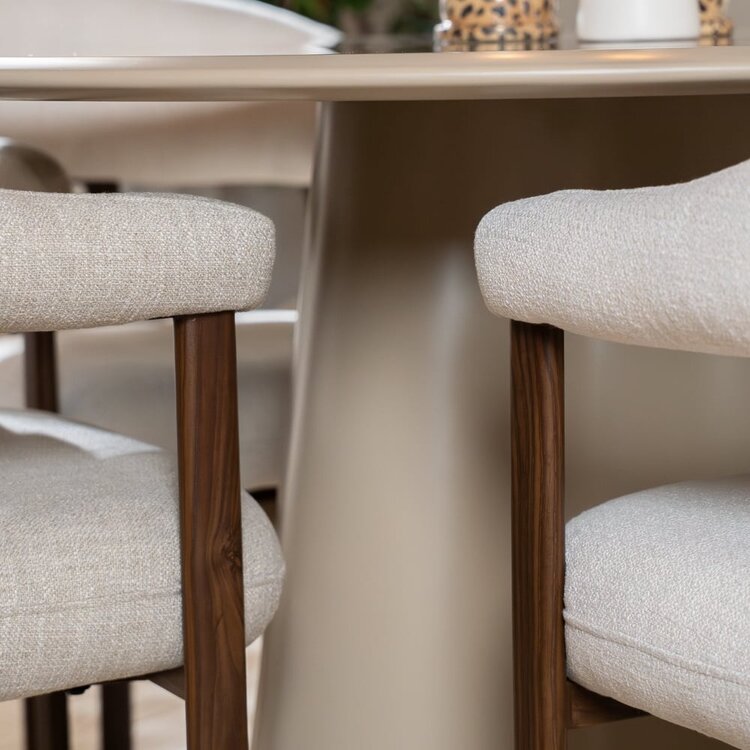 Chaise de salle à manger Nori en lin taupe
