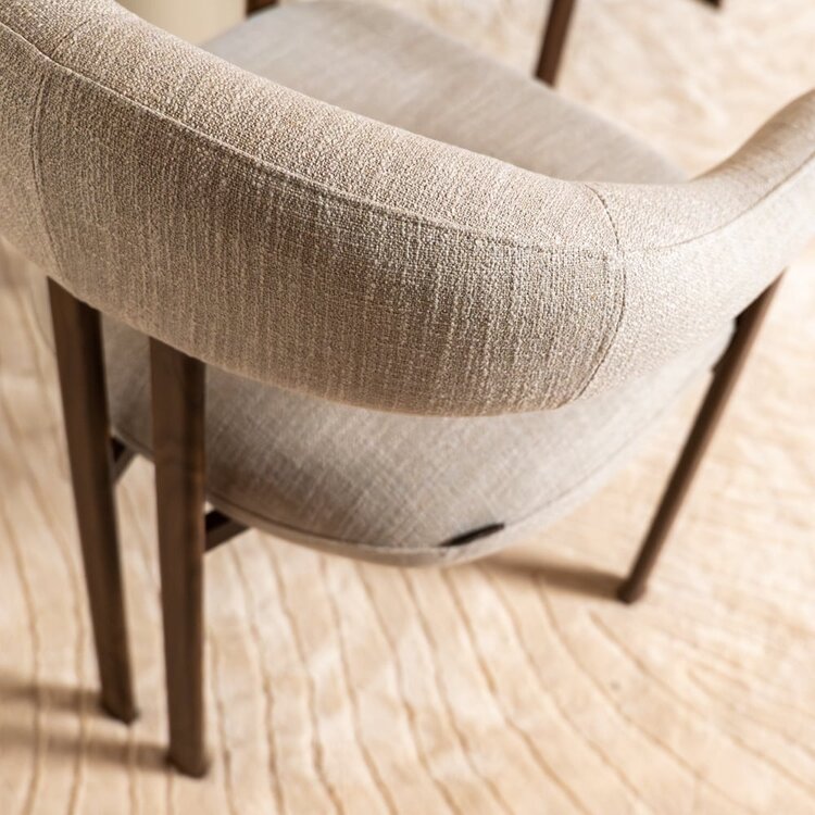 Chaise de salle à manger Nori en lin taupe