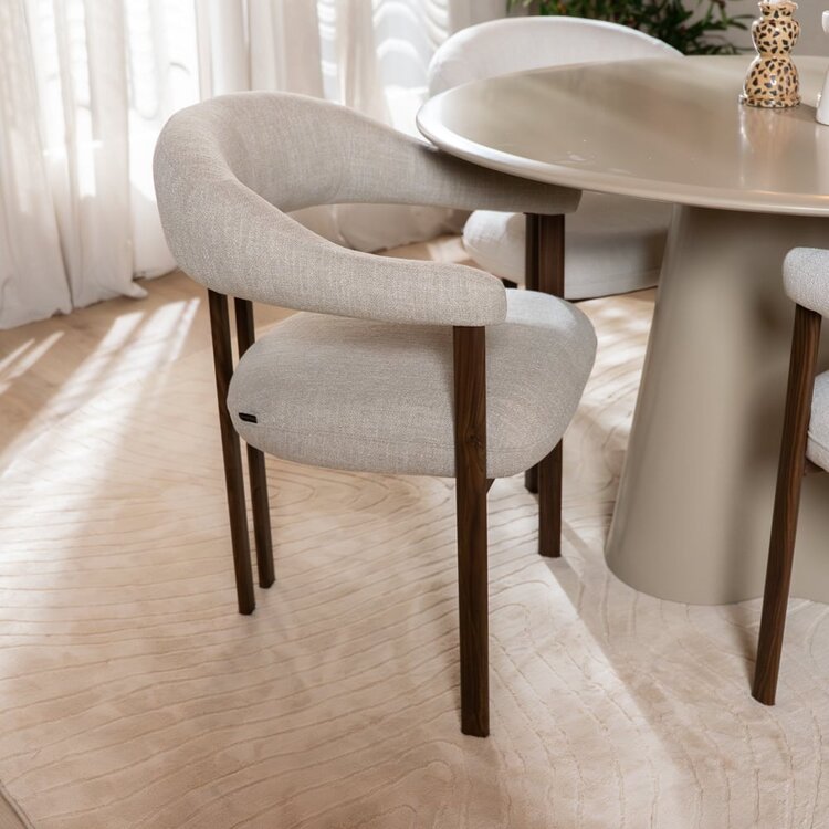 Chaise de salle à manger Nori en lin taupe