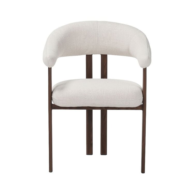 Chaise de salle à manger Nori en lin off white
