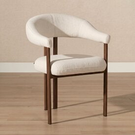 Chaise de salle à manger Nori en lin off white