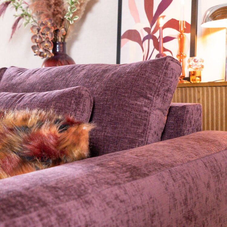 Canapé en U Kyle 6 places chenille violet