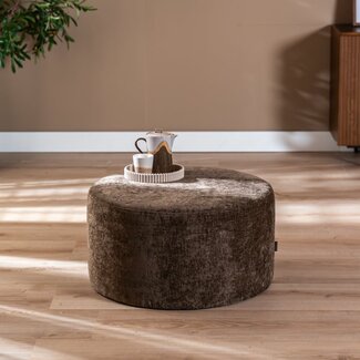 Pouf Elle rond chenille mocha ø70 cm
