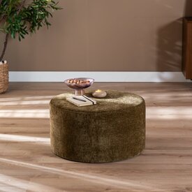 Pouf Elle rond chenille vert ø70 cm