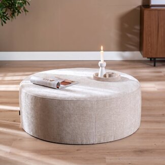 Pouf Elle rond chenille sand ø100 cm