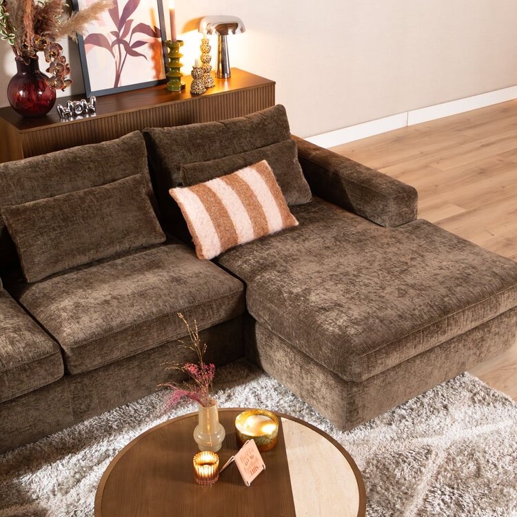 Canapé en U Kyle 6 places chenille mocha
