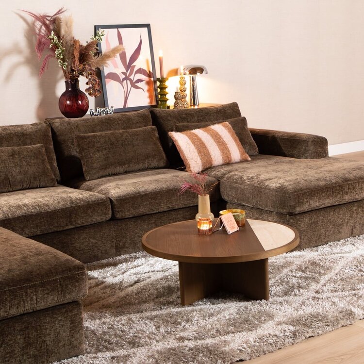 Canapé en U Kyle 6 places chenille mocha