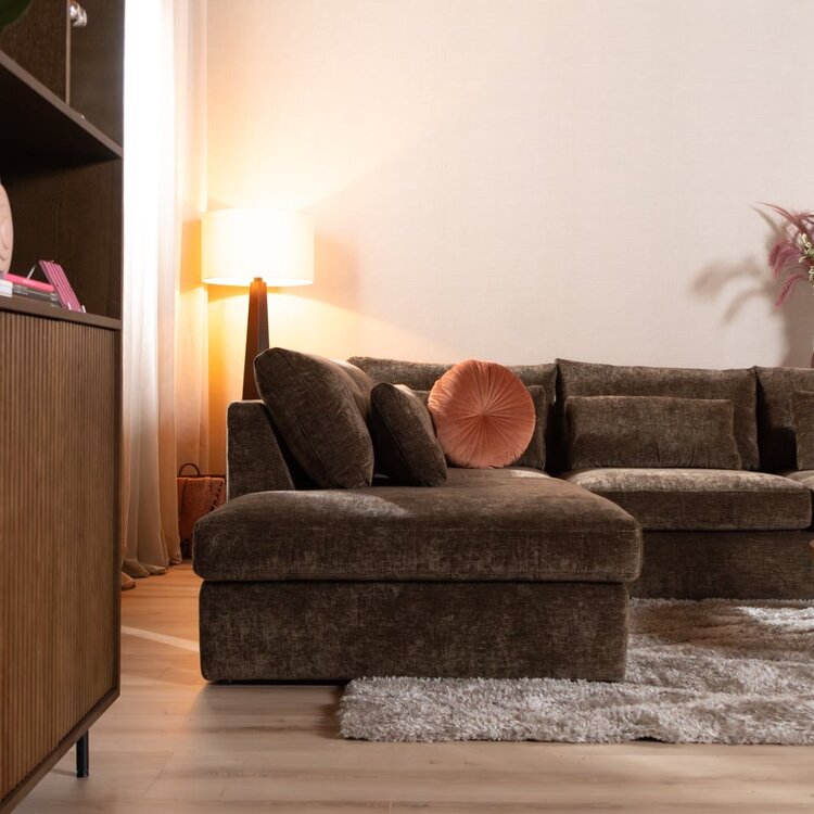 Canapé en U Kyle 6 places chenille mocha