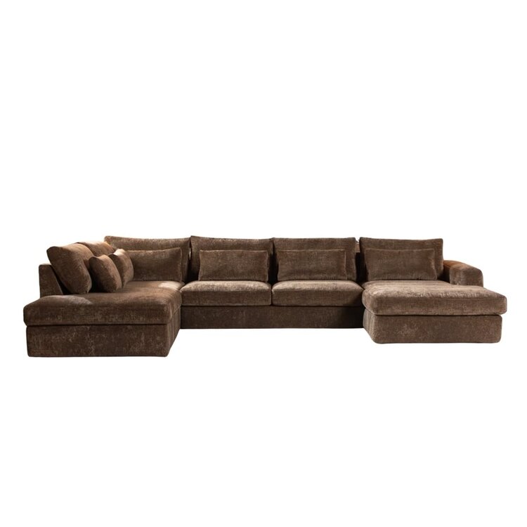 Canapé en U Kyle 6 places chenille mocha