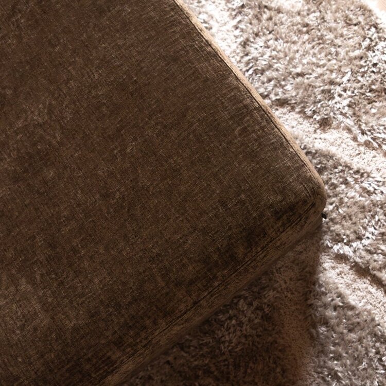 Pouf Kyle en chenille mocha