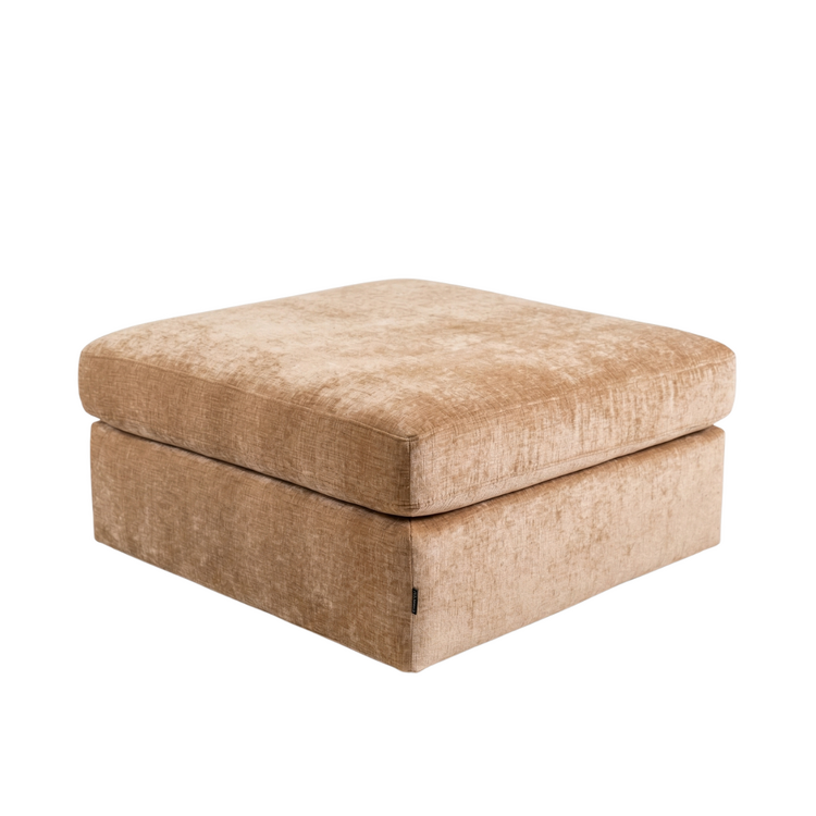 Pouf Kyle en chenille peach
