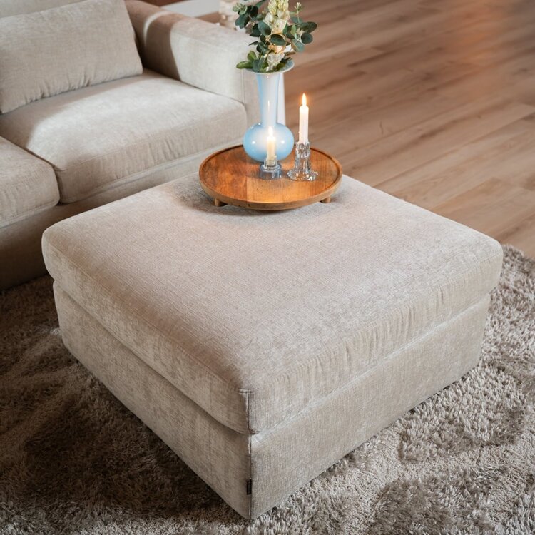 Pouf Kyle en chenille sand