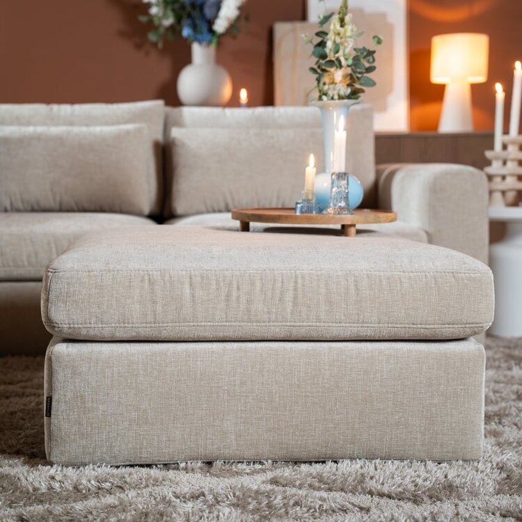 Pouf Kyle en chenille sand
